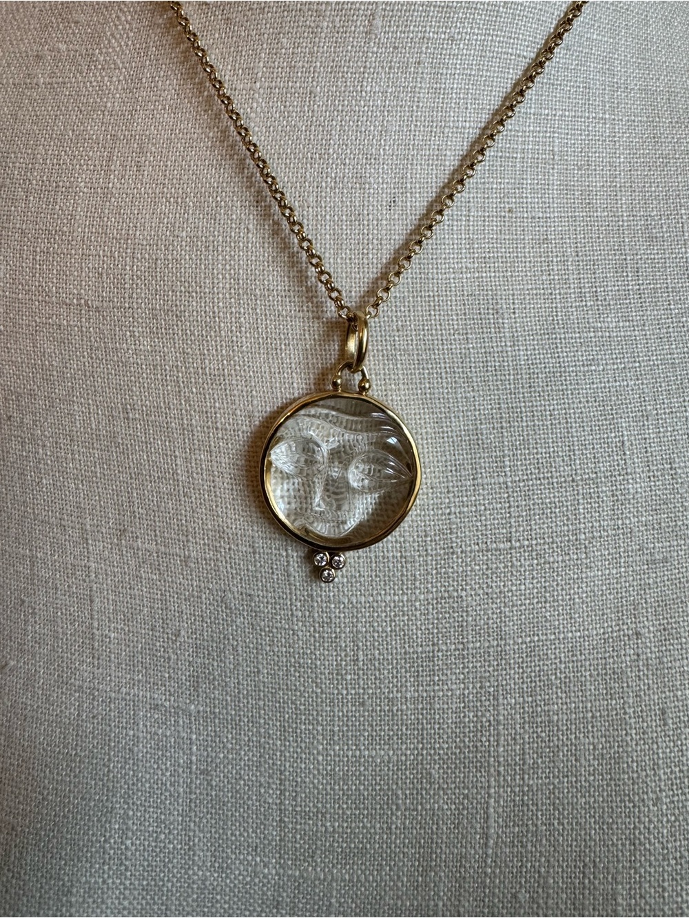 Temple St Clair 18k Gold Moon-moonface Pendant $4000
